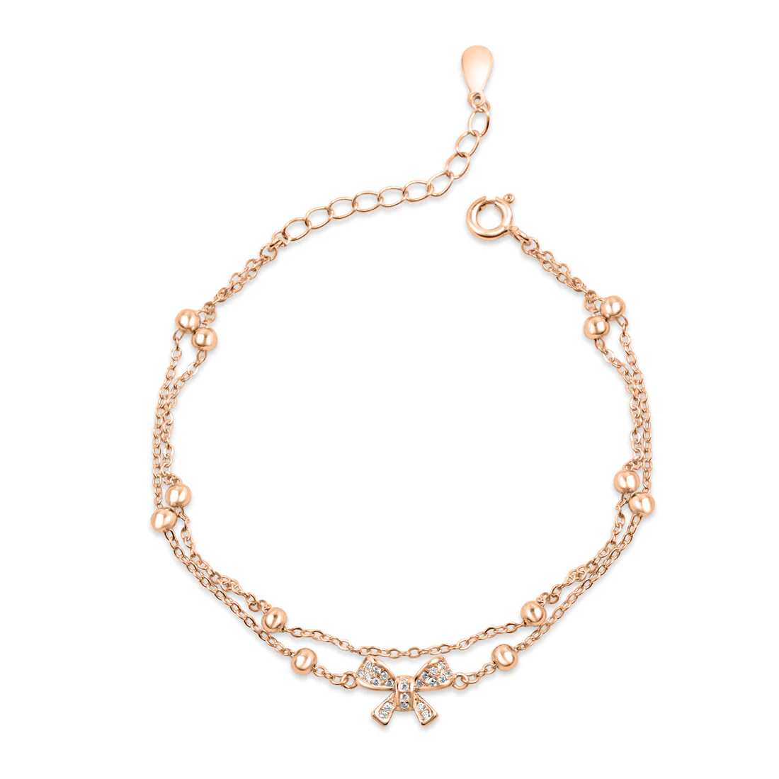 Tied Bow Rose Gold Plated 925 Sterling Silver Bracelet - Image 4