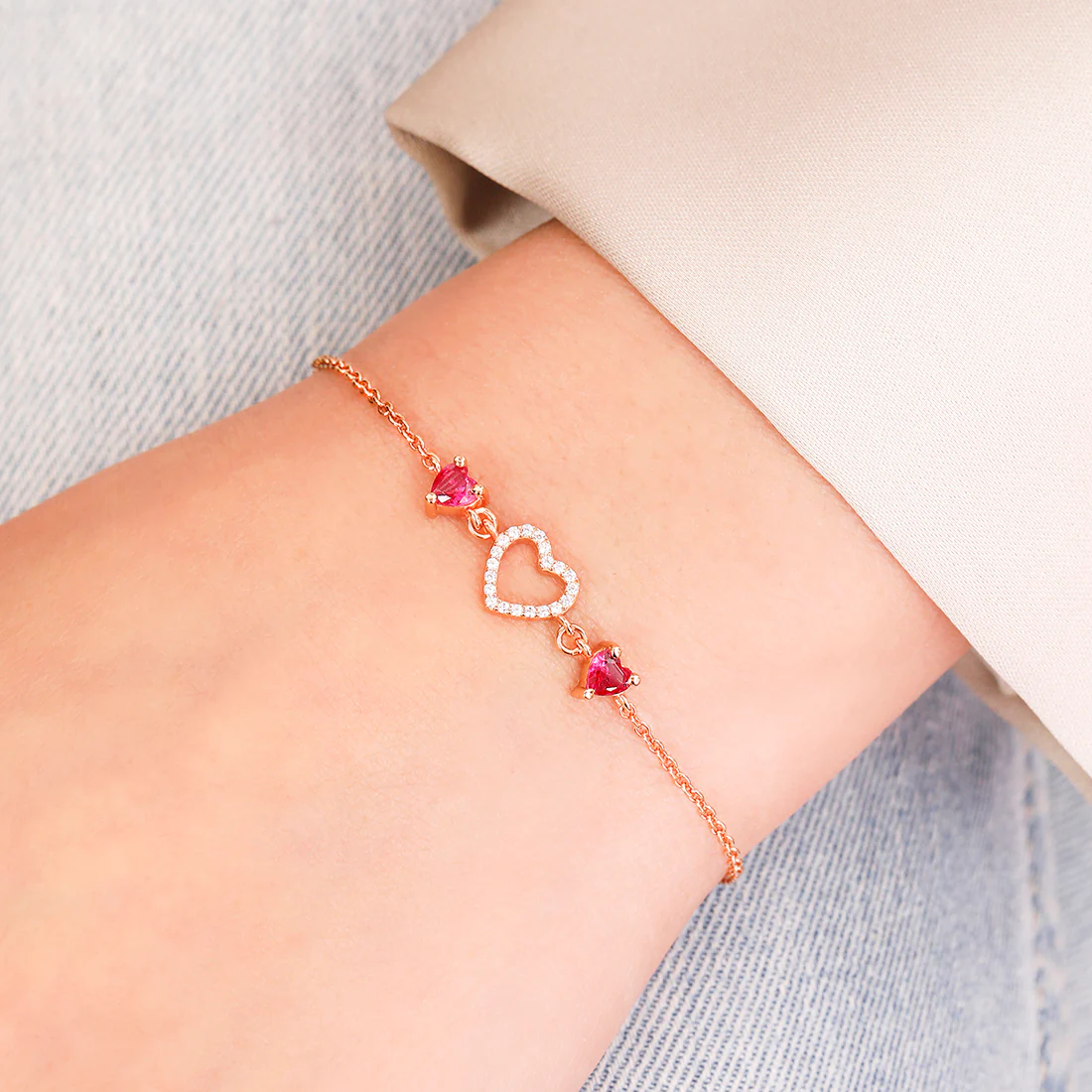 Ember Glow Rose Gold Plated 925 Sterling Silver Bracelet - Image 2