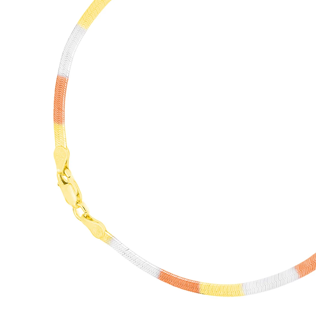 Mystical 925 Silver Anklet in Triple Tone - Image 9