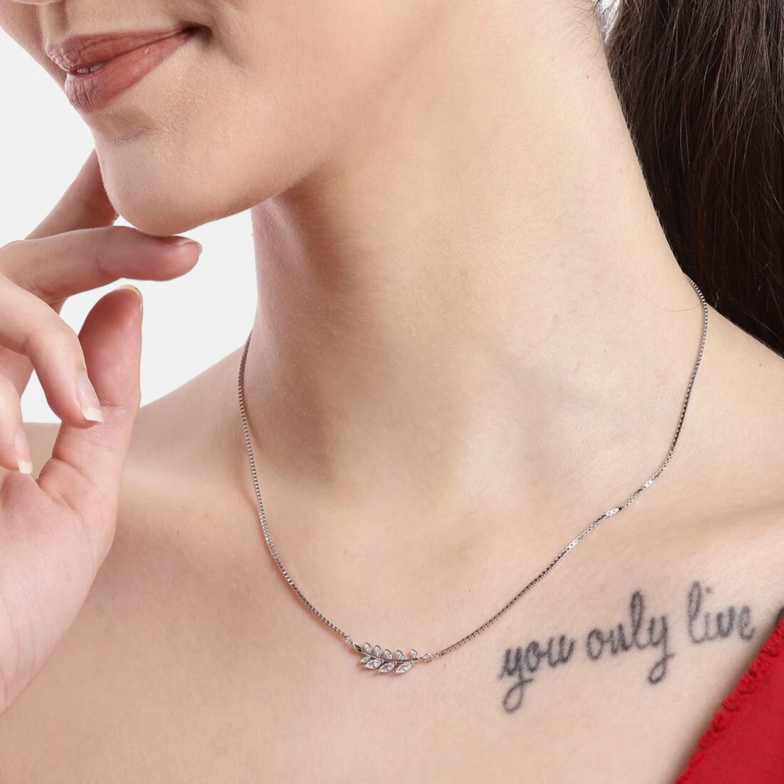 Branch and Leaf 925 Silver Necklace - Image 2