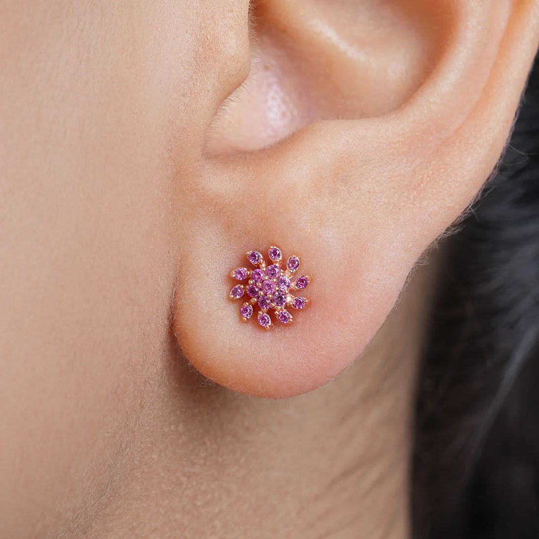 Branch Out Rose Gold Plated 925 Sterling Silver Earrings - Image 3