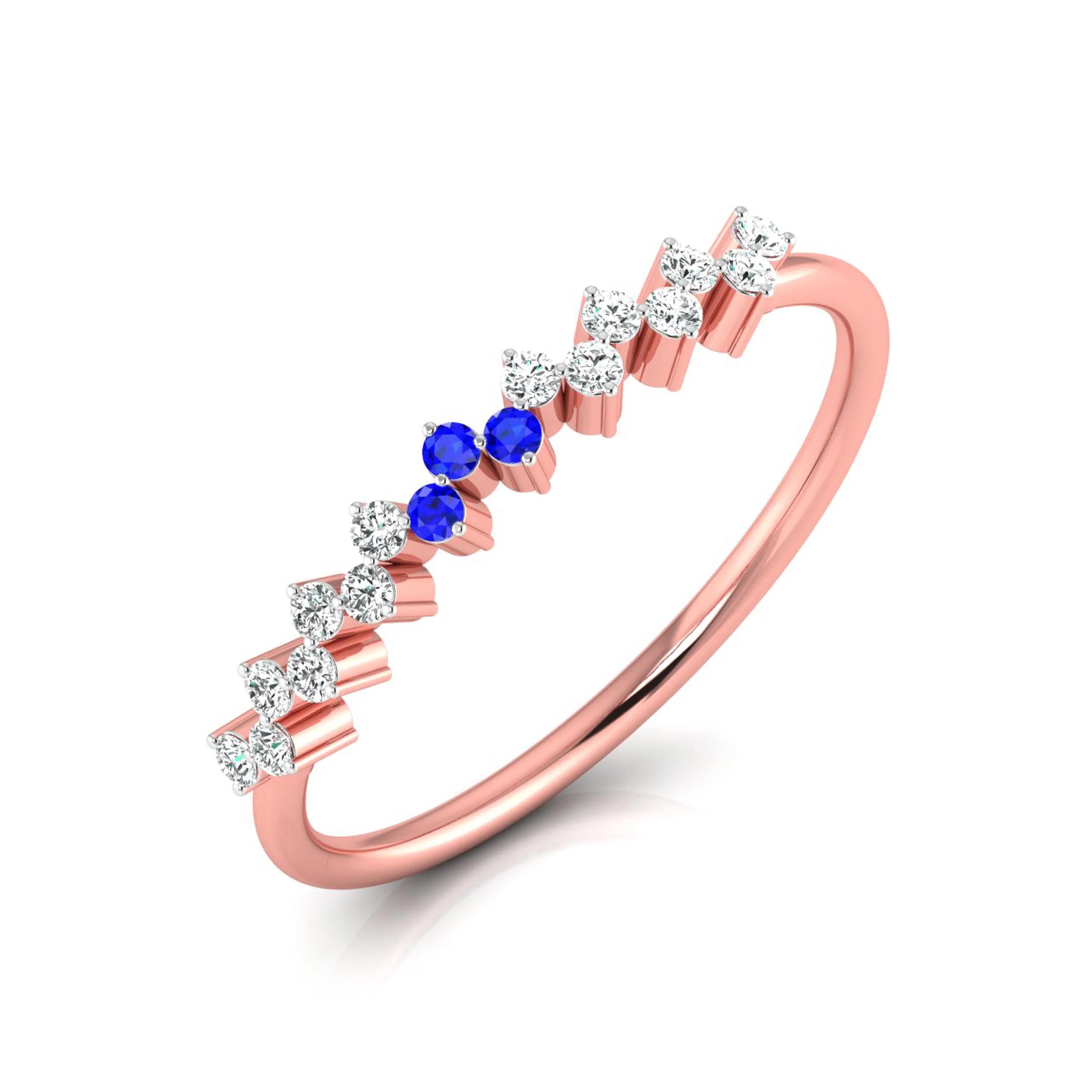 Lily Gold Band Ring with Lab-Grown Diamonds - Image 5