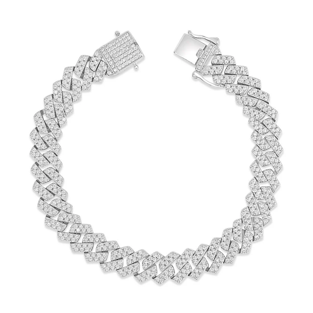 Brilliant Shine Rhodium Plated 925 Sterling Silver Men's Bracelet - Image 6