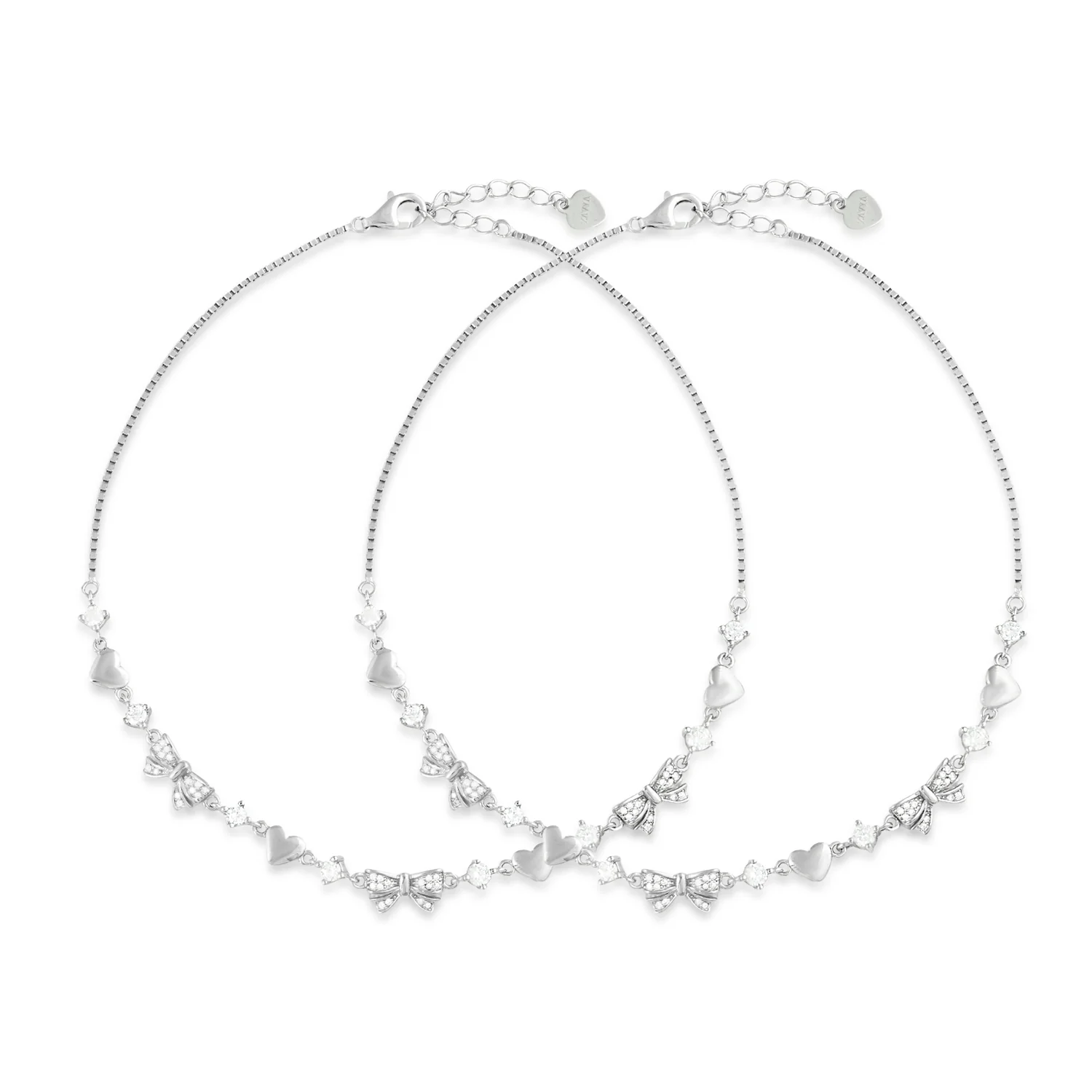 Butterflies of Love Rhodium Plated Anklet - Image 4