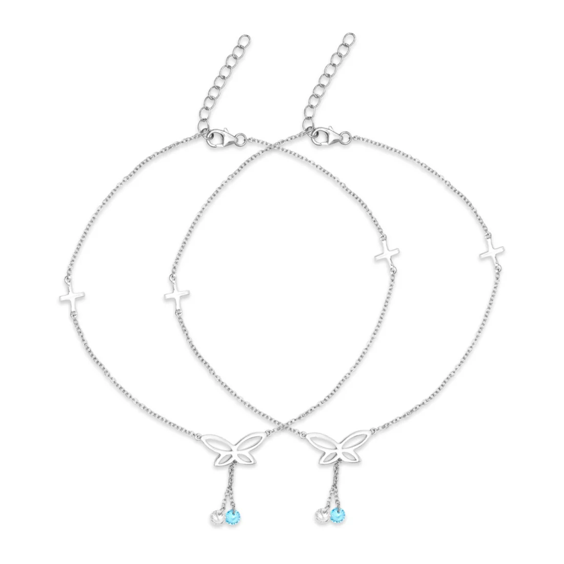 Butterfly 925 Sterling Silver Charm Anklet - Image 3