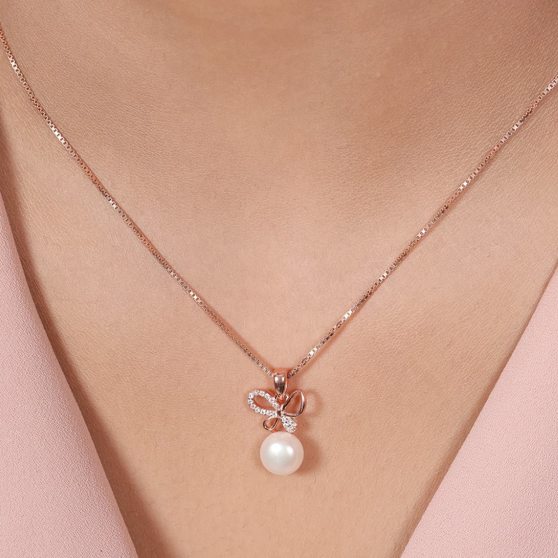 Butterfly Bliss Rose Gold Plated 925 Sterling Silver Pendant - Image 2