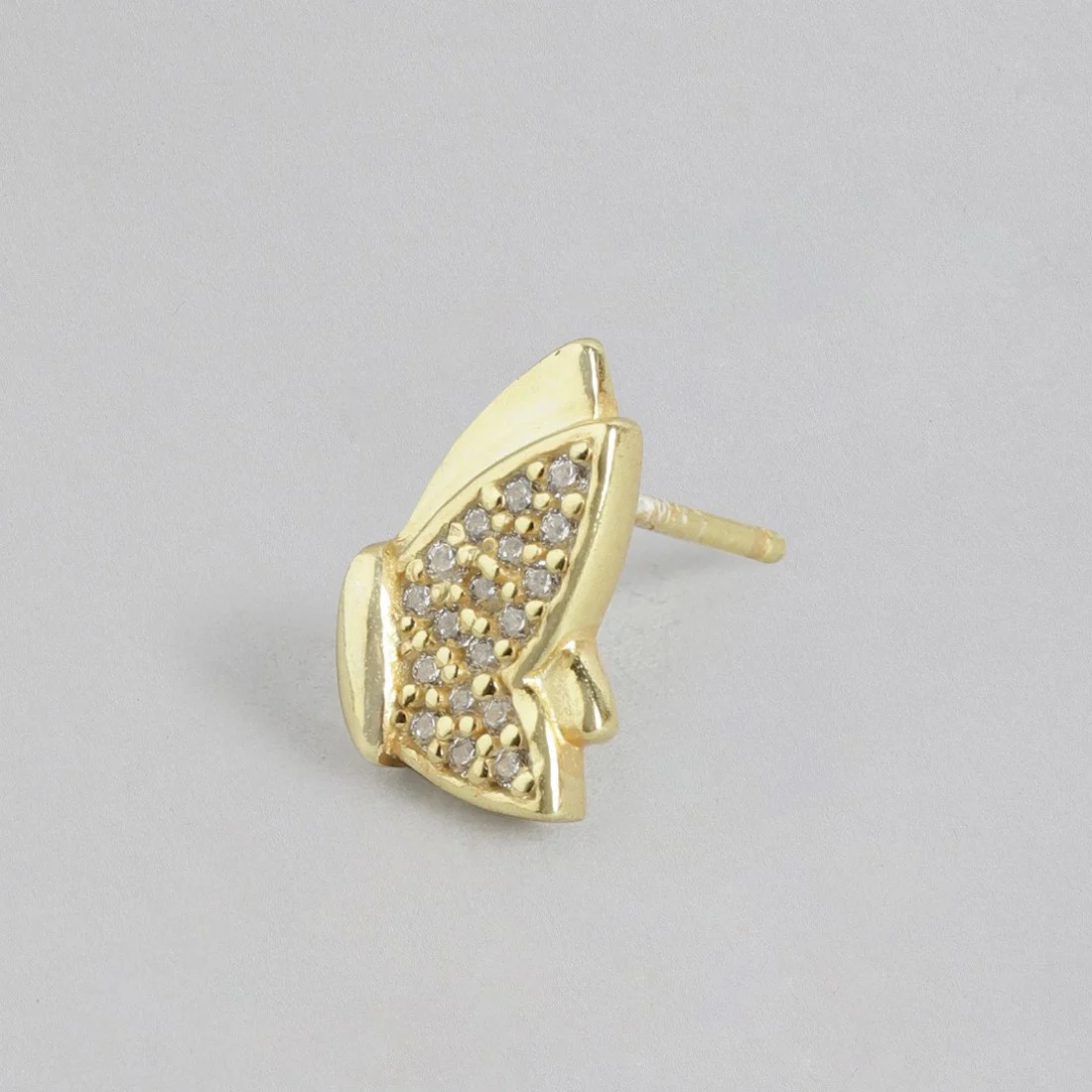 Butterfly CZ Gold Plated 925 Sterling Silver Stud - Image 4