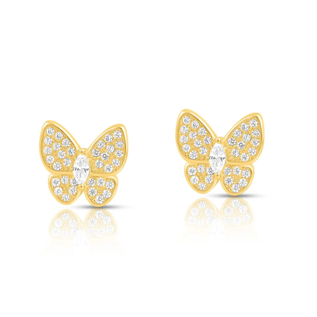 Butterfly Gold Plated 925 Sterling Silver Earrings - Image 5