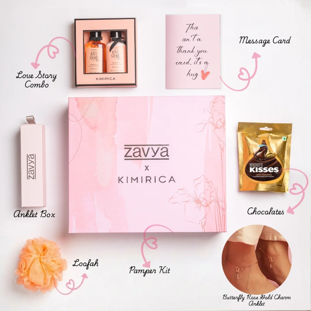 Kimirica x Zavya Butterfly Rose Gold 925 Silver Charm Anklet - Image 2
