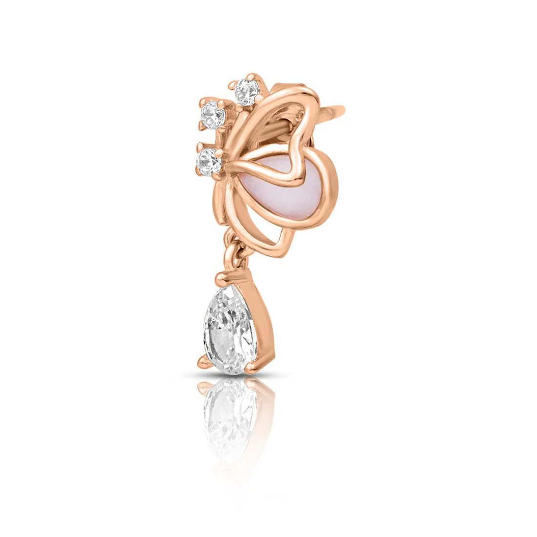 Butterfly Rose Gold Plated 925 Sterling Silver Earrings - Image 6