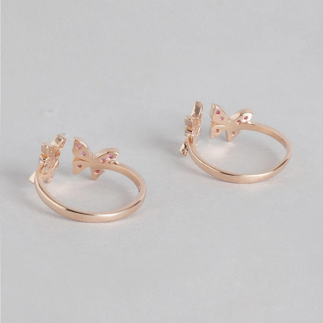 Butterfly Studded Rose Gold Plated 925 Sterling Silver Toe Ring - Image 5