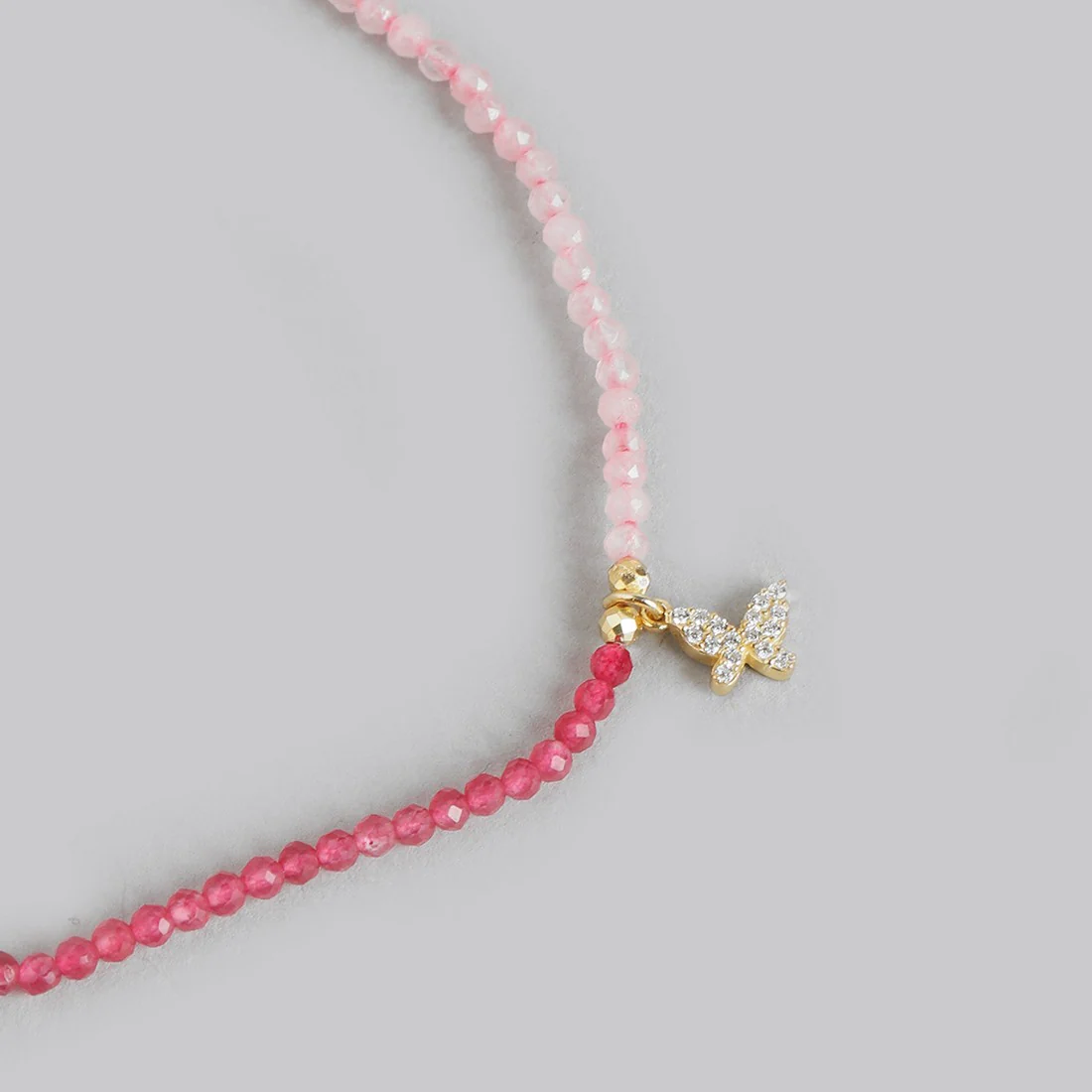 CZ Butterfly Dual-Beads 925 Sterling Silver Anklet - Image 8