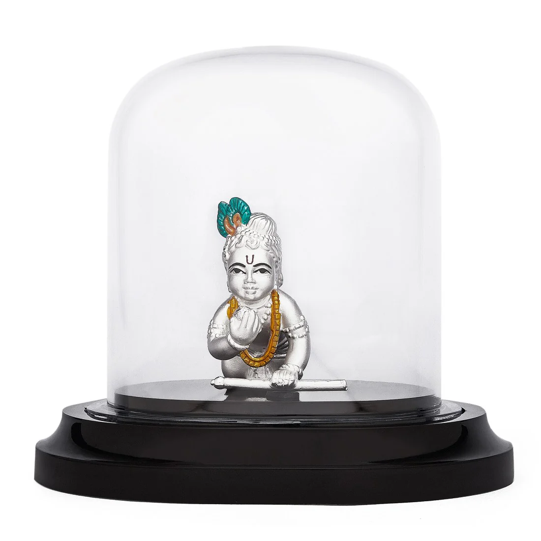 Celestial Charm Rhodium-Plated 999 Silver Little Krishna Idol - Image 2