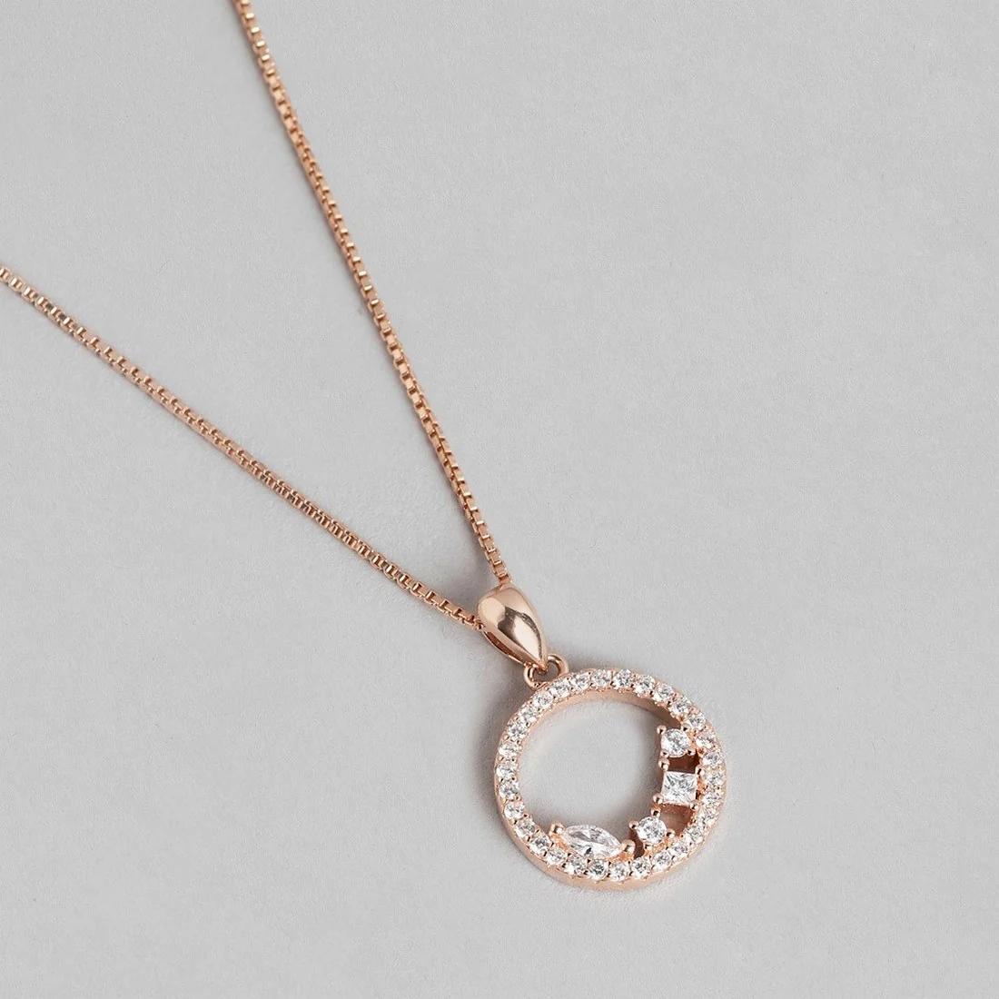 Celestial Circle of Elegance Rose Gold-Plated CZ 925 Sterling Silver Jewelry Set - Image 8