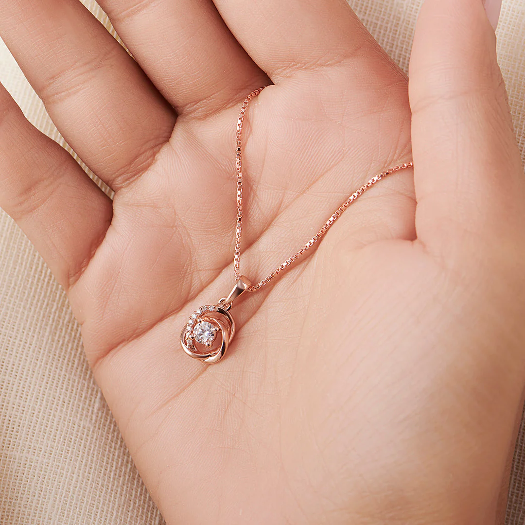 Celestial Embrace Rose Gold 925 Silver Necklace Gift Hamper for Sister - Image 9