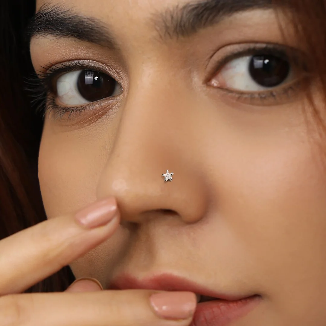 Celestial Radiance Rhodium-Plated Combo of 3 Nosepins with CZ Accents - Image 2