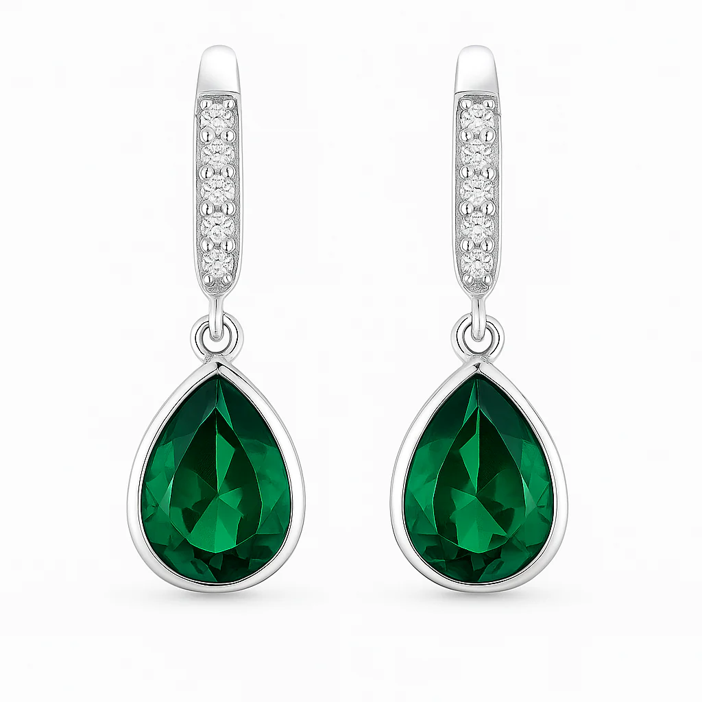 Celestial Dreams 925 Sterling Silver Rhodium CZ Drop Earrings - Image 4