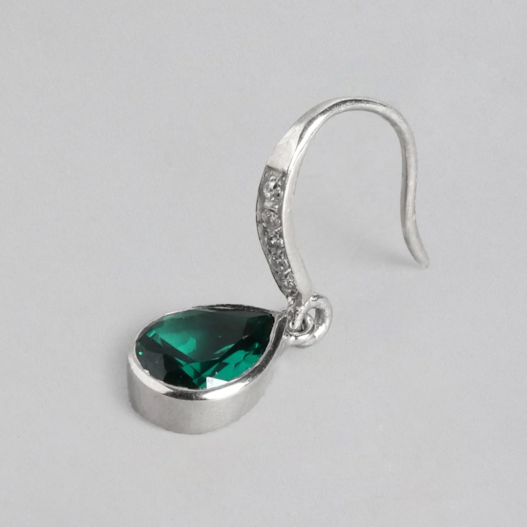 Celestial Dreams 925 Sterling Silver Rhodium CZ Drop Earrings - Image 5