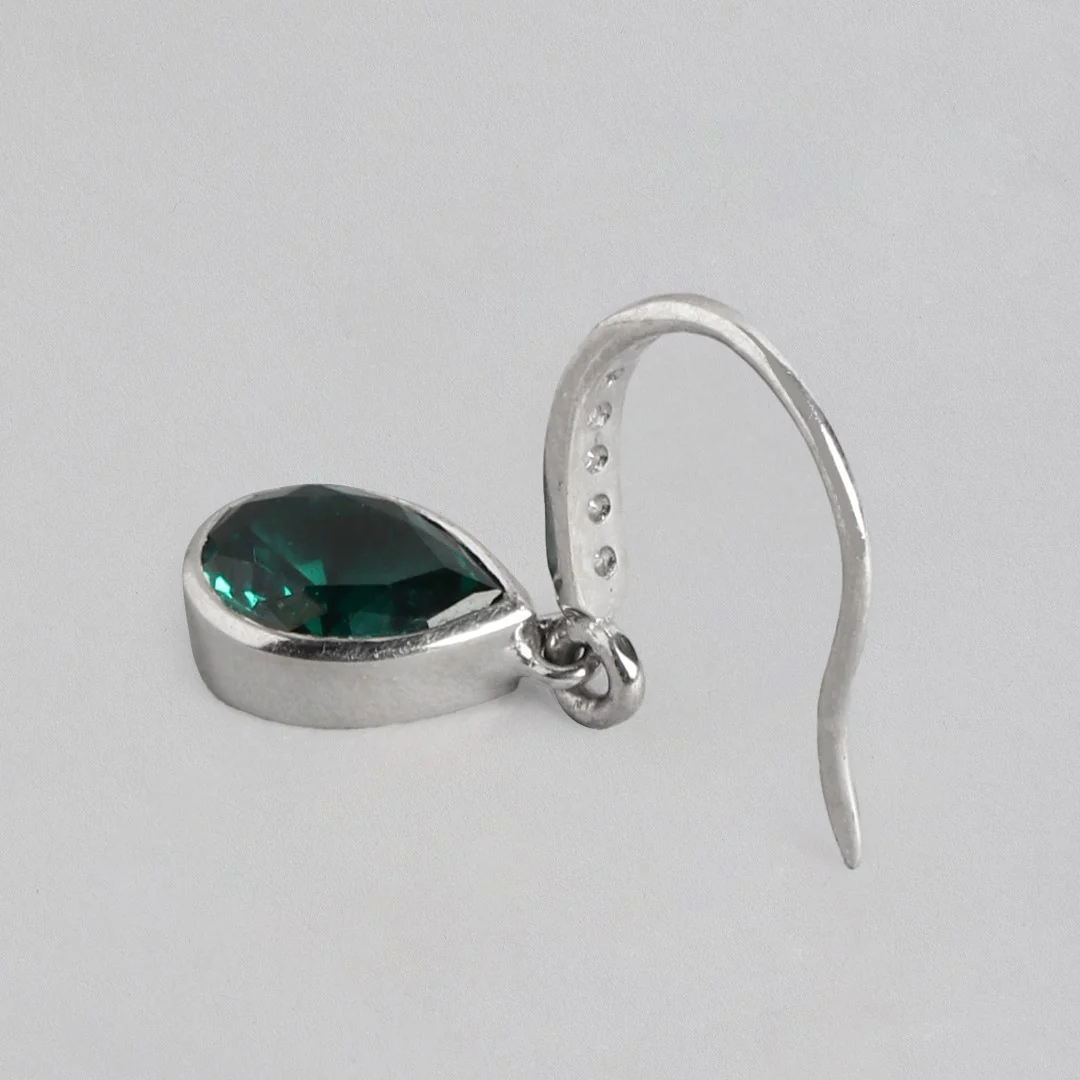 Celestial Dreams 925 Sterling Silver Rhodium CZ Drop Earrings - Image 6