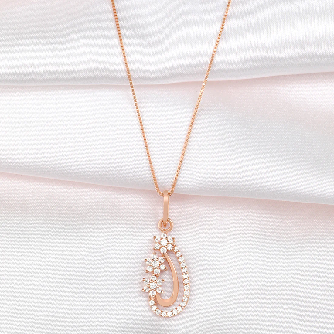 Celestial Teardrop Rose Gold-Plated 925 Sterling Silver Pendant with CZ