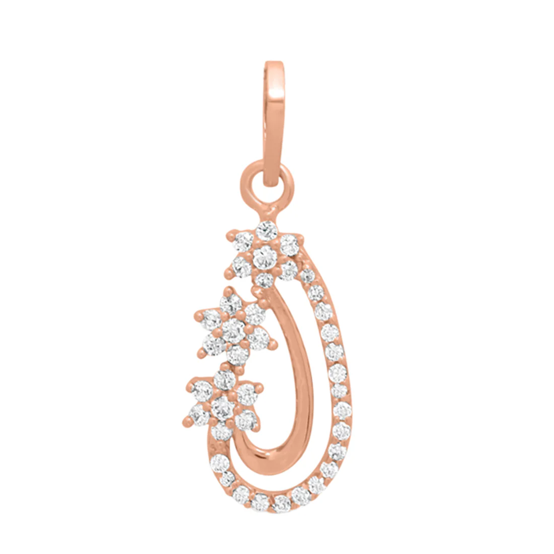 Celestial Teardrop Rose Gold-Plated 925 Sterling Silver Pendant with CZ - Image 4