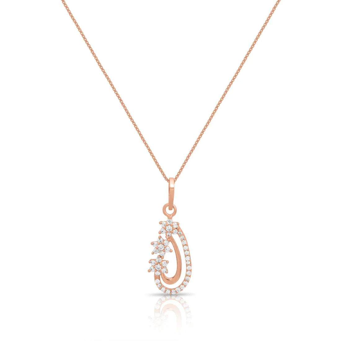 Celestial Teardrop Rose Gold-Plated 925 Sterling Silver Pendant with CZ - Image 5