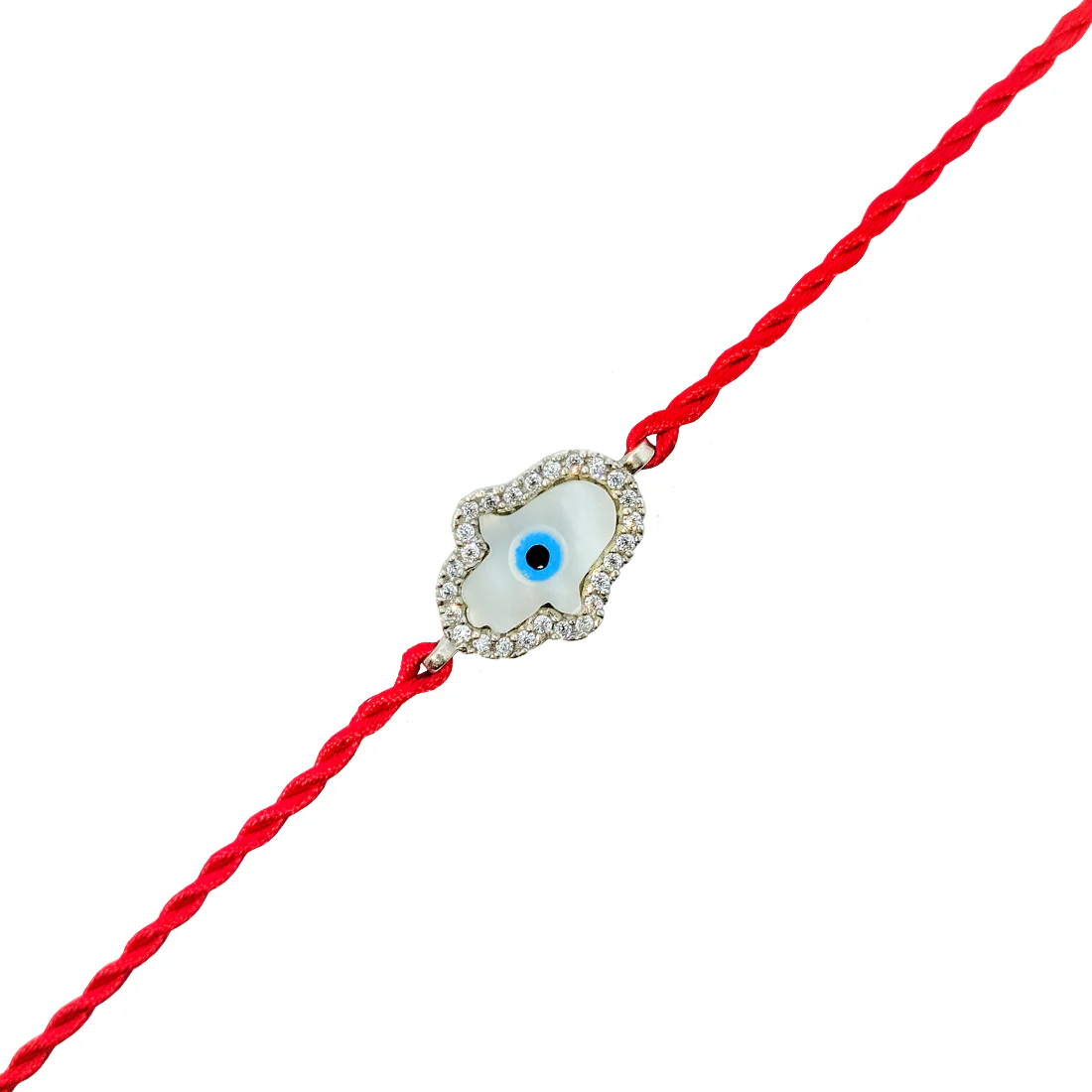 Charm Of Protection With CZ Rhodium-Plated Sterling Silver Thread Rakhi For Him - Image 4