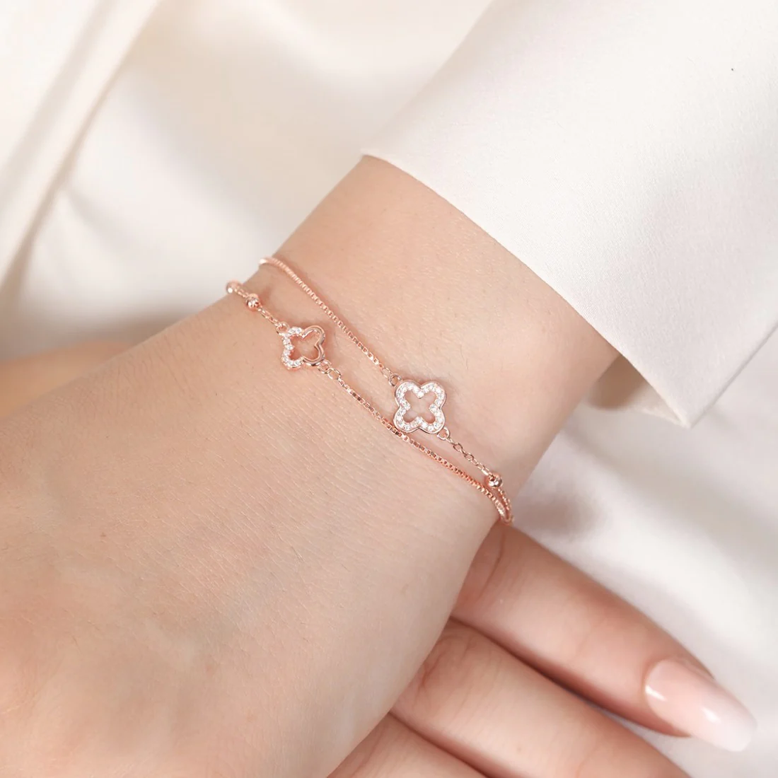 KAMA x Zavya Charming Duo Rose Gold Plated 925 Sterling Silver Bracelet - Image 8