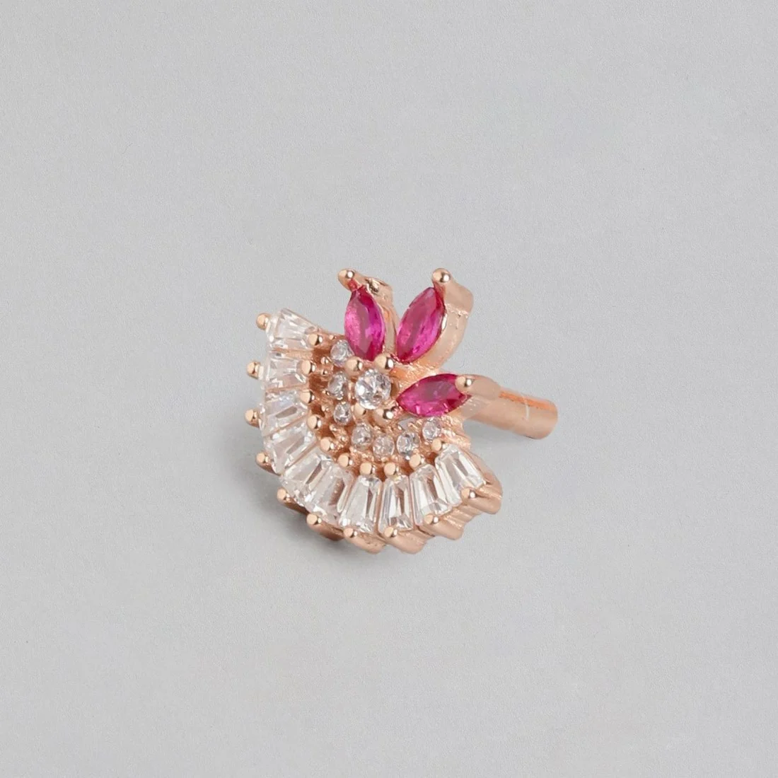 Charming Rose Gold Elegance CZ-Studded 925 Sterling Silver Stud Earrings - Image 4