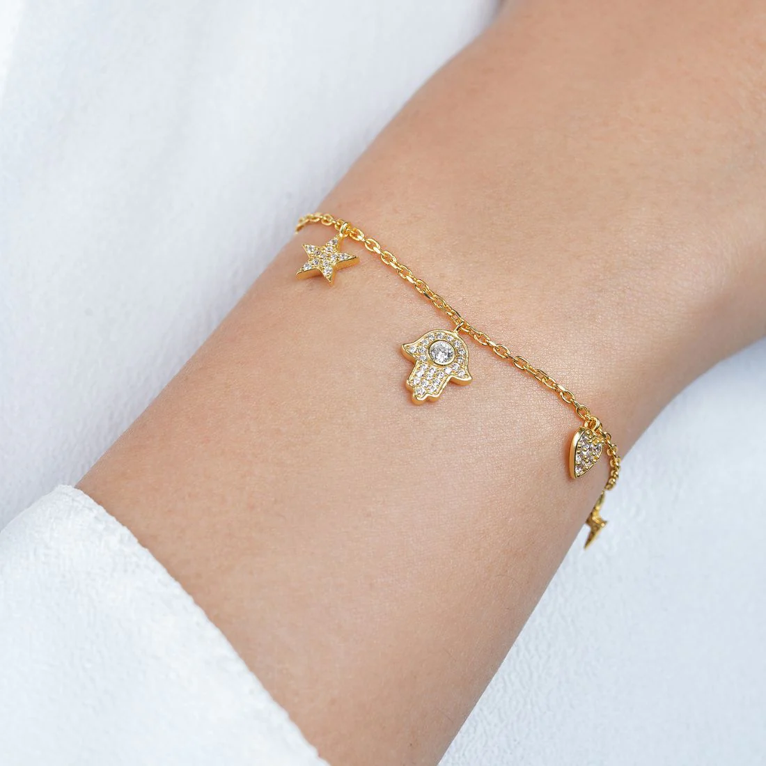 Charms Gold Plated 925 Sterling Silver Bracelet - Image 3