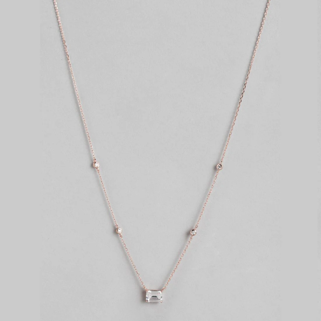 Cherished Luster Rose Gold CZ 925 Sterling Silver Necklace - Image 4