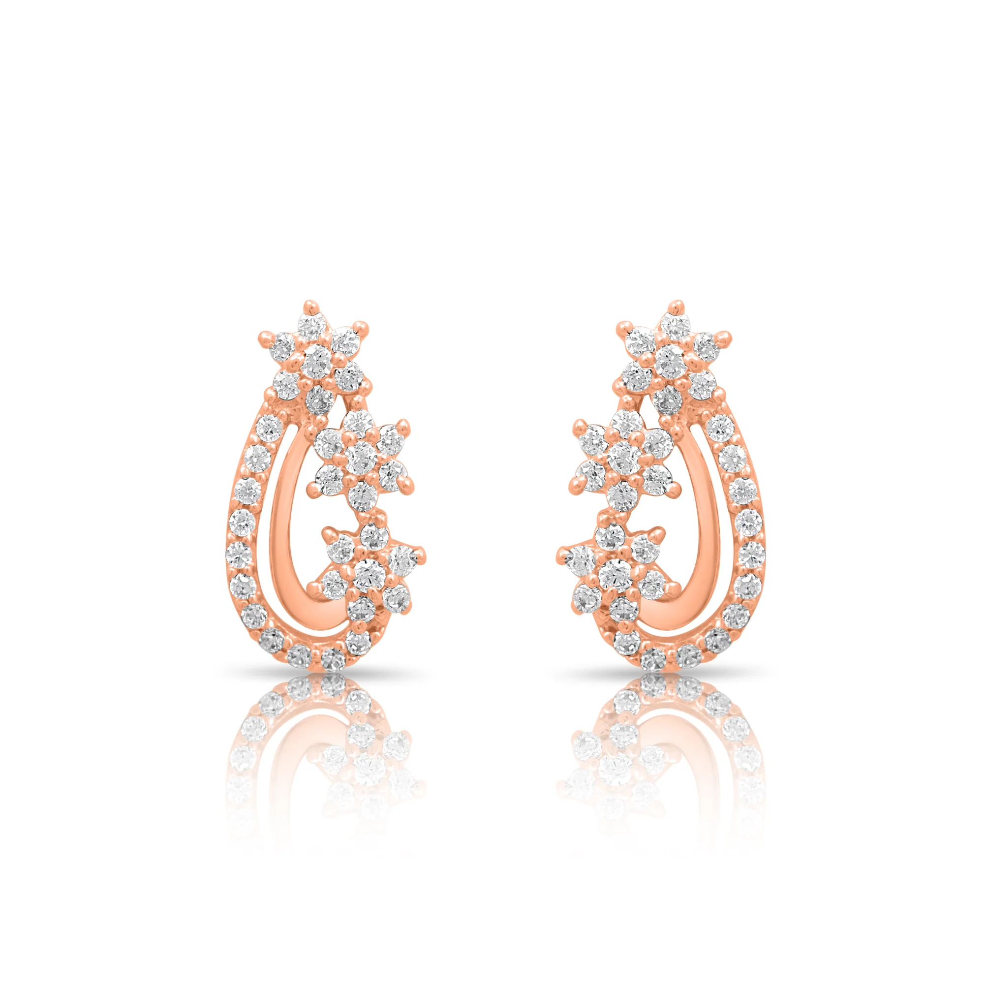 Chic Design Rose Gold Plated 925 Sterling Silver Earrings - Image 4