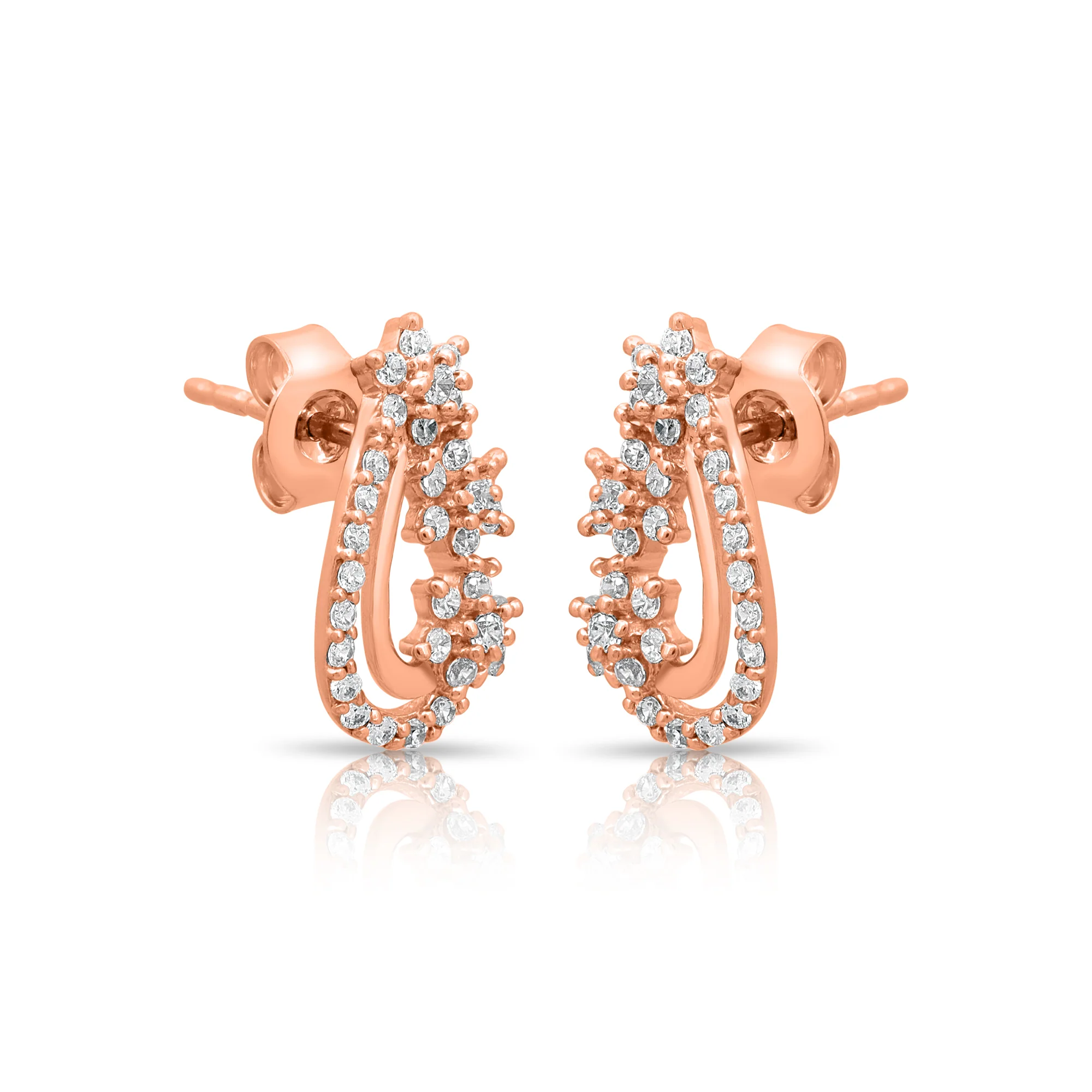 Chic Design Rose Gold Plated 925 Sterling Silver Earrings - Image 5