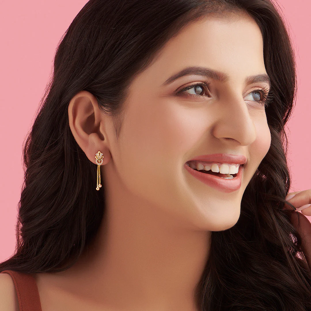 Chic Glitter Gold-Plated 925 Sterling Silver Drop Earrings - Image 3