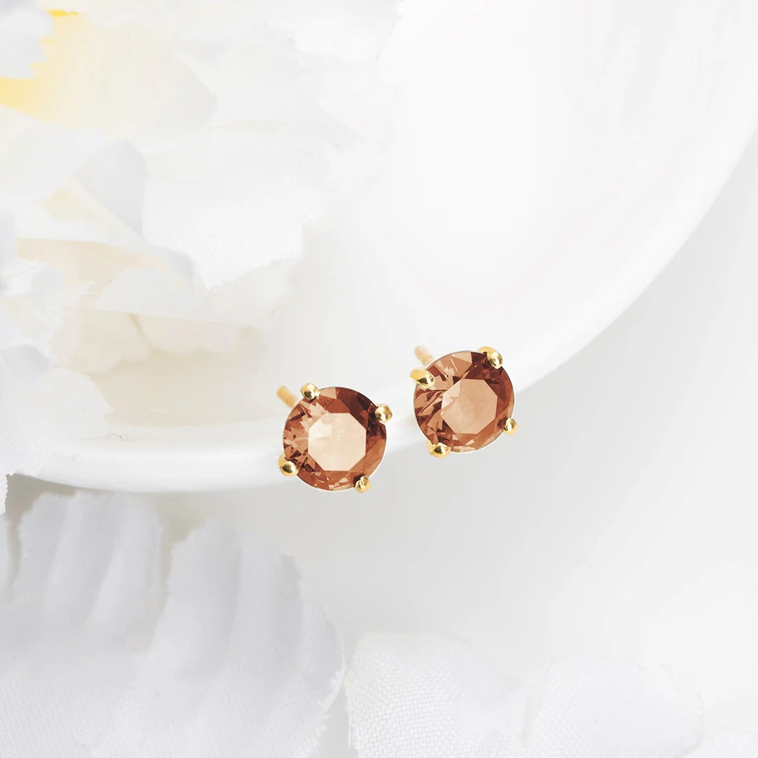 Chic Gold Gleam Gold-Plated 925 Sterling Silver Earrings With CZ