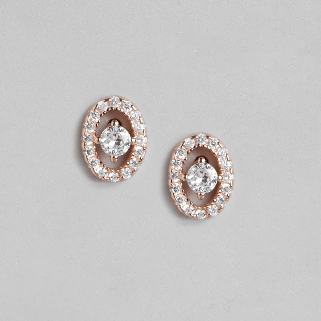 Circle of Radiance Rose Gold-Plated Cubic Zirconia 925 Sterling Silver Earrings - Image 4
