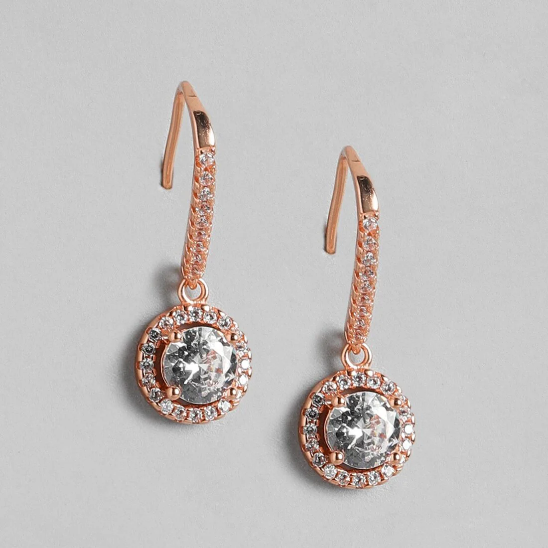 Rose Gold Radiance Love - Infinity & Solitaire Earrings Sterling Silver Combo - Image 4