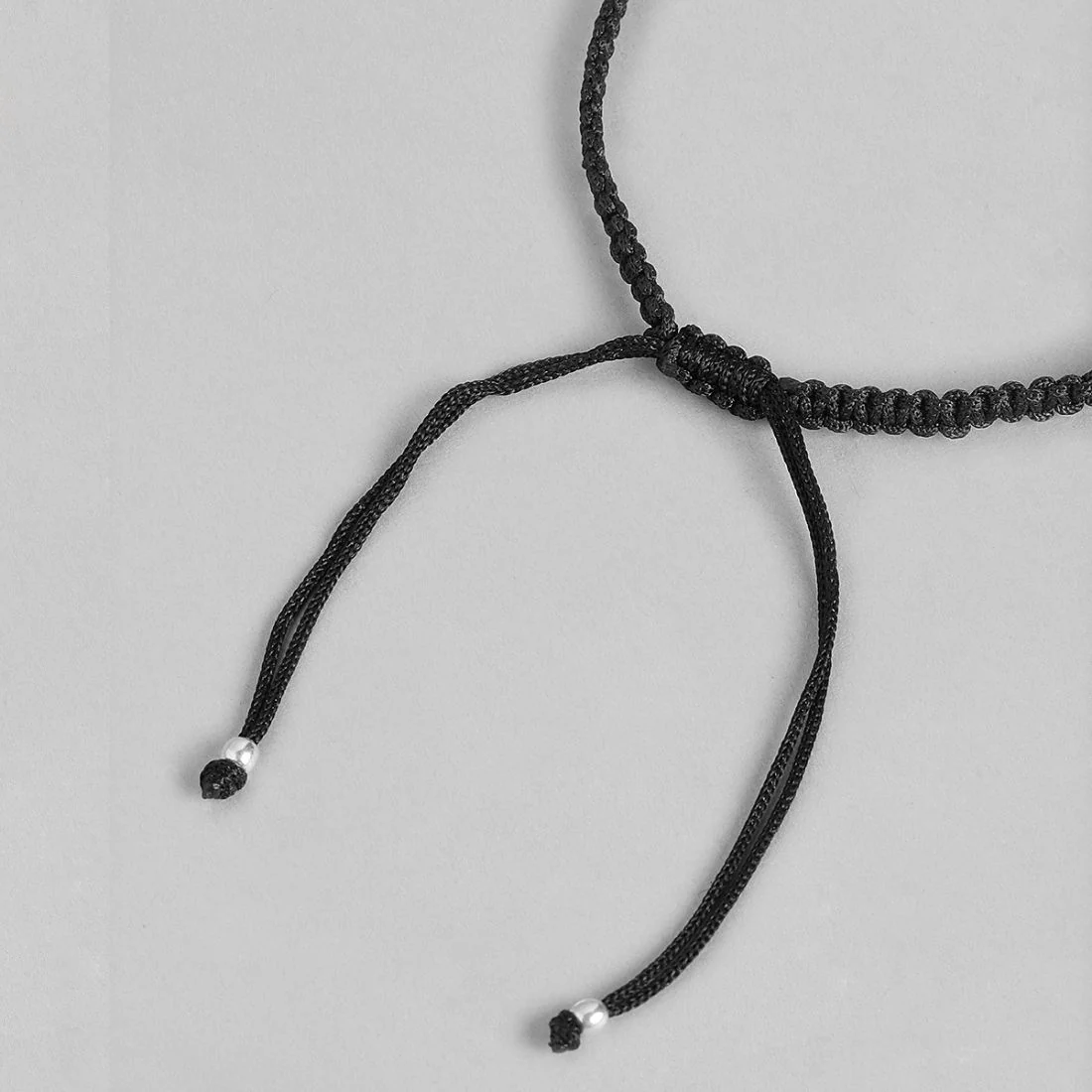 Classic Beaded Rhodium Plated 925 Sterling Silver Thread Anklet - Image 8