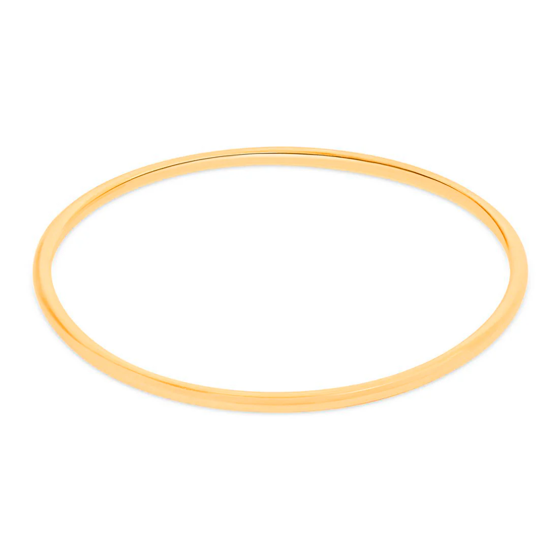 Classic Gold Plated 925 Sterling Silver Plain Bangle - Image 8