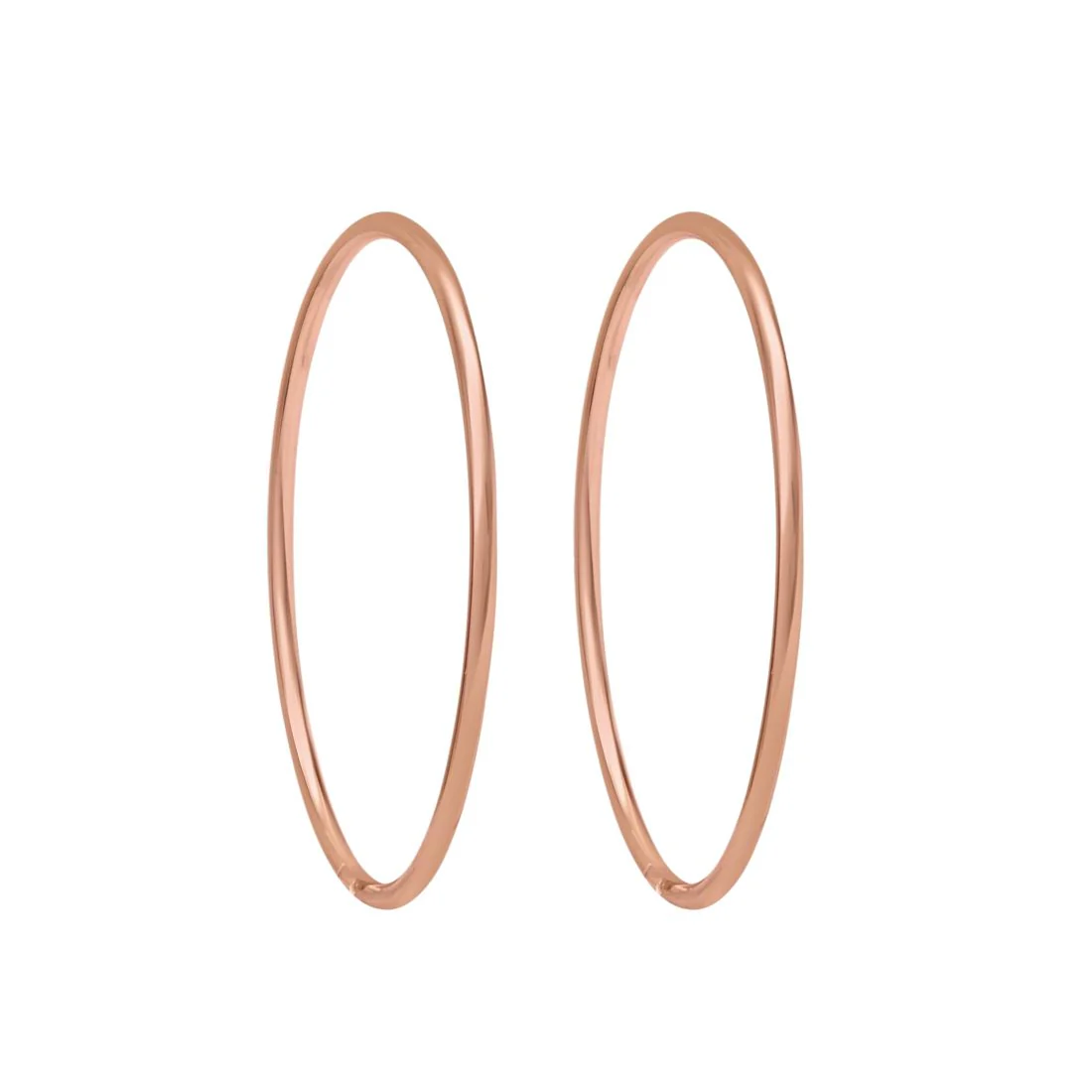 Classic Rose Gold Plated 925 Sterling Silver Plain Bangle - Image 5