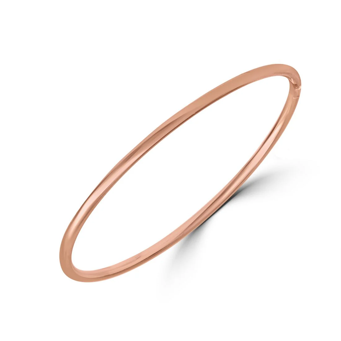 Classic Rose Gold Plated 925 Sterling Silver Plain Bangle - Image 6