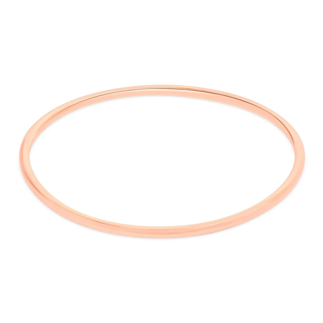 Classic Rose Gold Plated 925 Sterling Silver Plain Bangle - Image 7