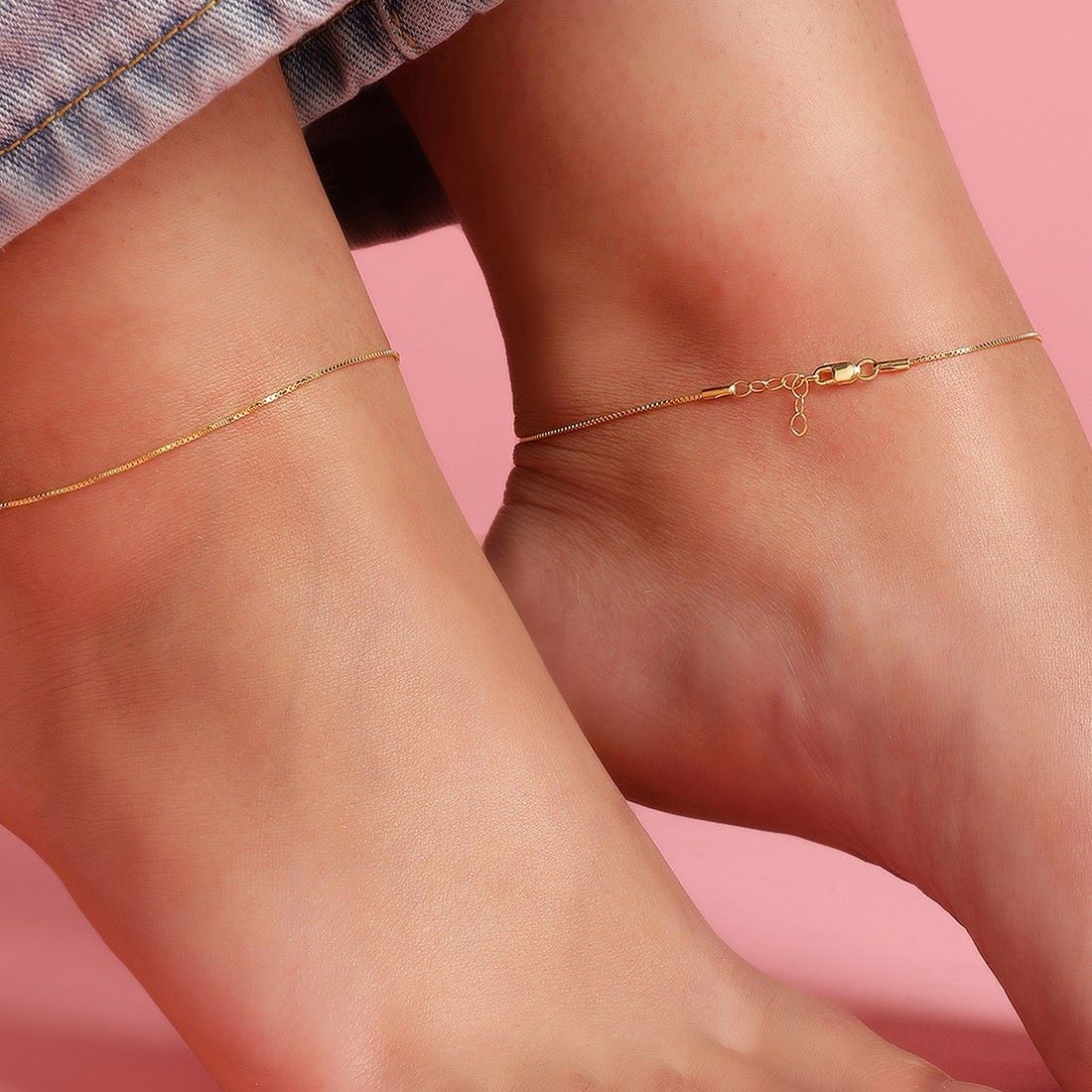 Everyday Gleam Box Chain Anklet - Image 3