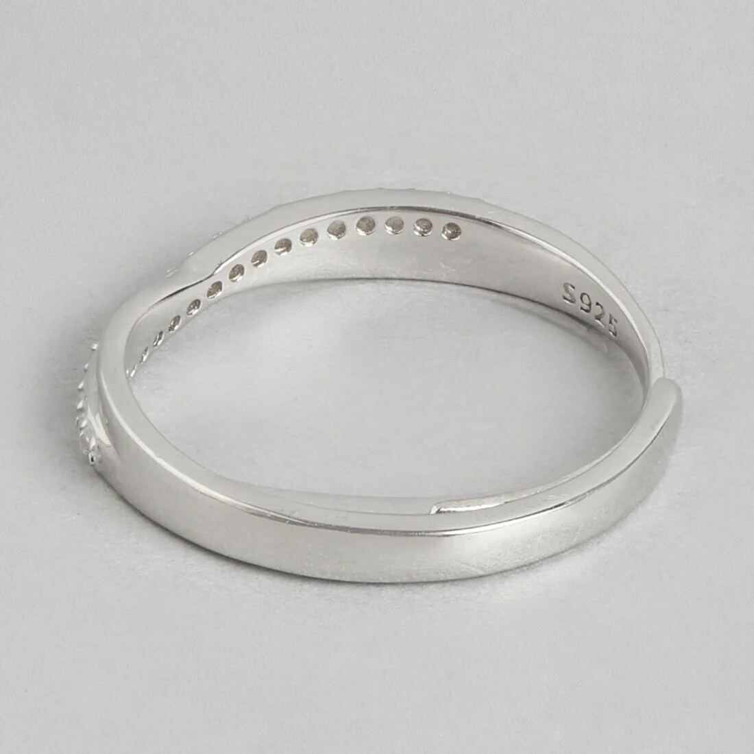 Classic One-Line CZ Rhodium Plated 925 Sterling Silver Women Ring (Onesize) - Image 7