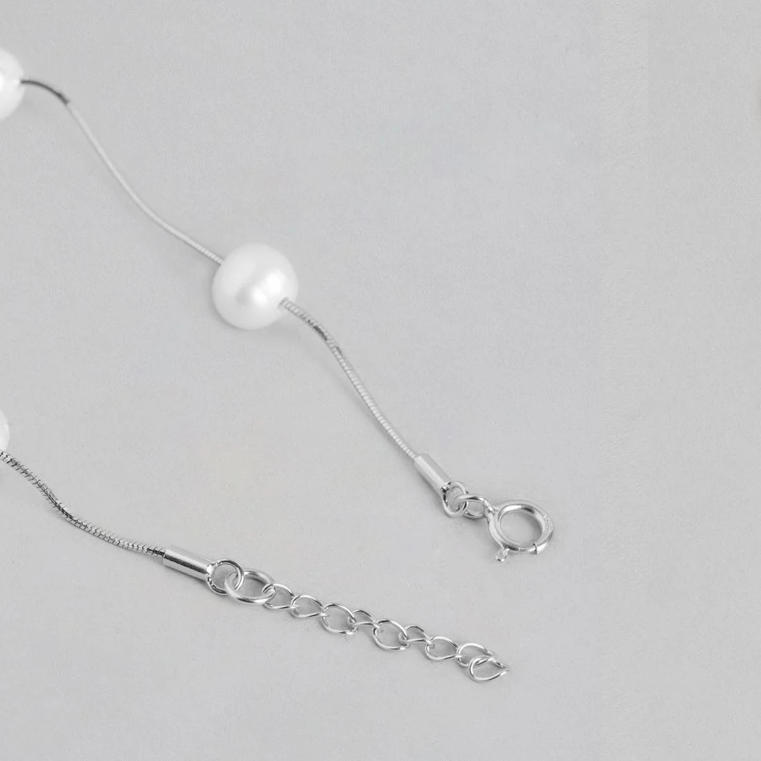 Classic Pearl Rhodium Plated 925 Sterling Silver Jewellery Set - Image 11