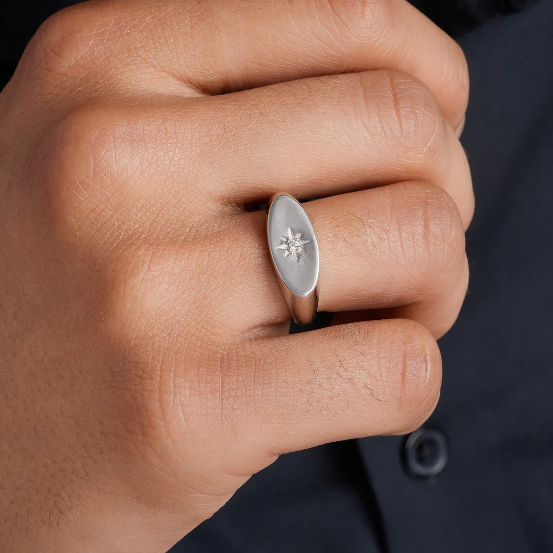 Classic Rhodium Plated 925 Sterling Silver Men's Ring - Image 3