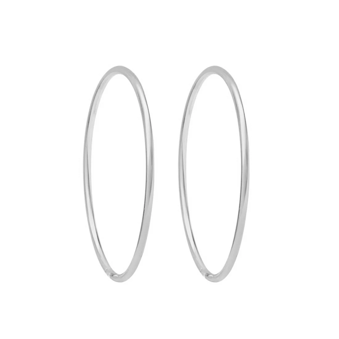 Classic Rhodium Plated 925 Sterling Silver Plain Bangle - Image 5