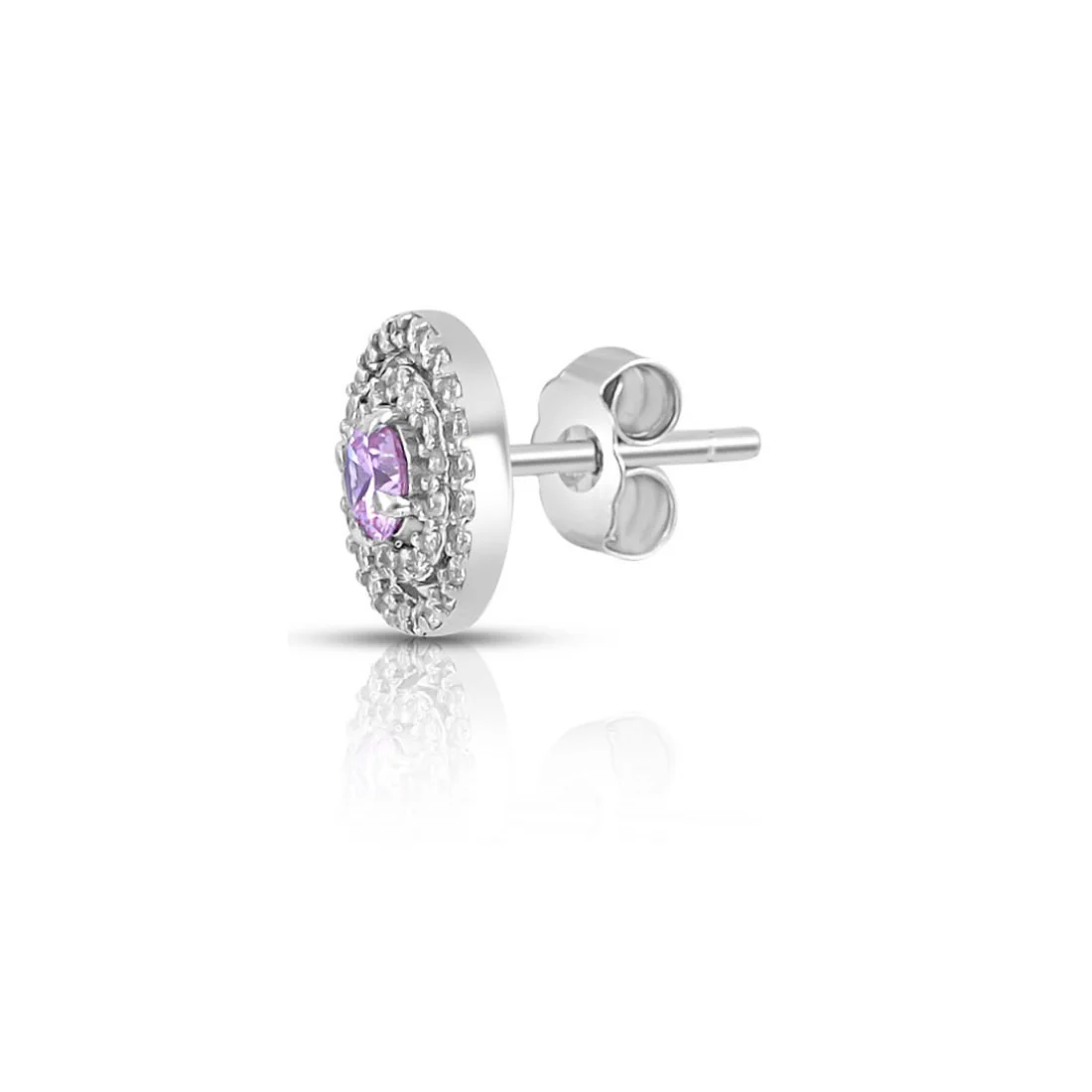 Classic Rhodium Plated 925 Sterling Silver Stud Earrings - Image 6