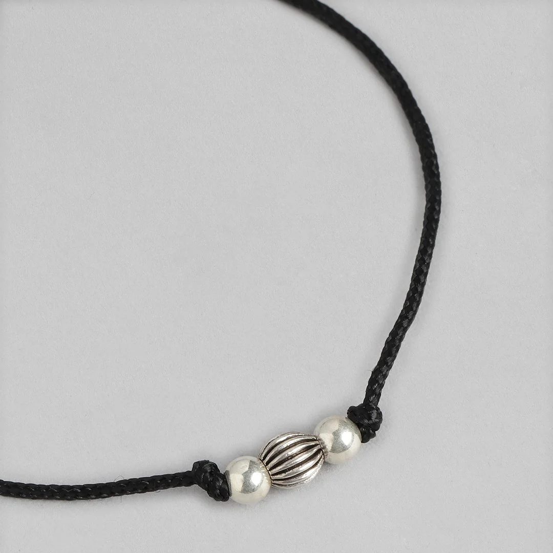 Classic Rhodium Plated 925 Sterling Silver Thread Anklet - Image 7