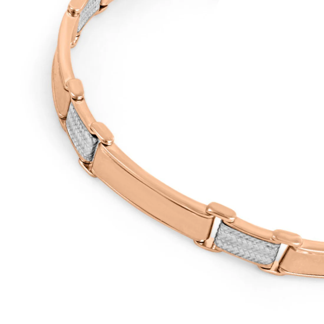 Classic Rhodium & Rose Gold Plated 925 Sterling Silver Men's Bracelet - Image 4